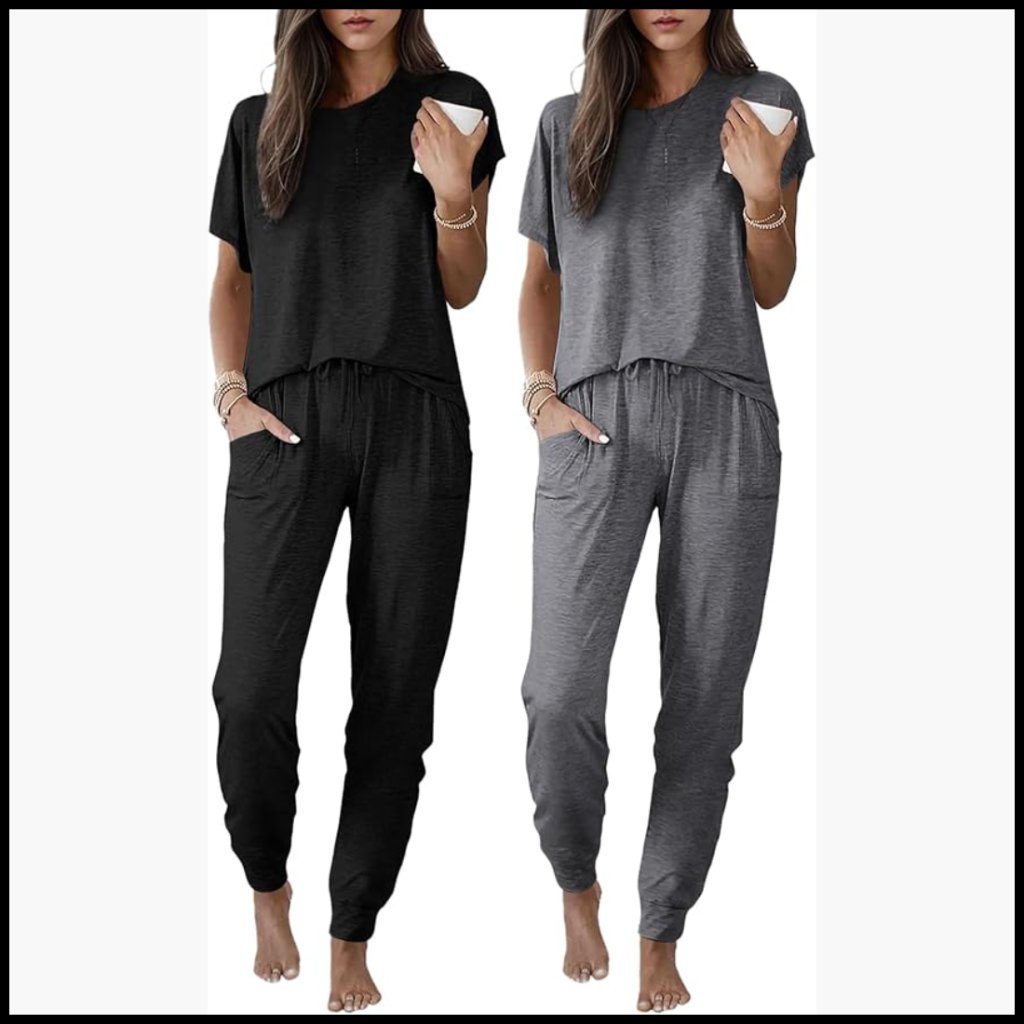 Soft Jogger Pajama Set With Pockets, 2-Pack Sleepwear